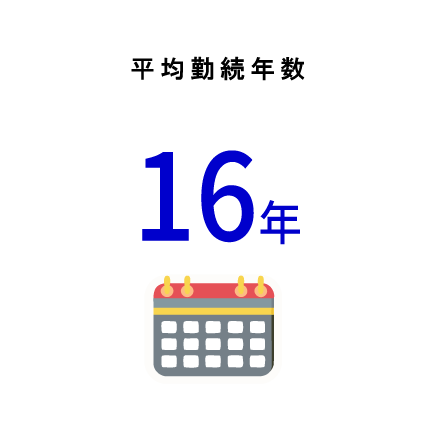 平均勤続年数16年